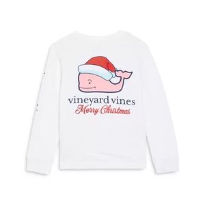 Vineyard Vines White Christmas Whale Kids Shirt